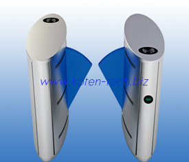 China Entrance Control Automatic Flap Barrier Gate controlled by RFID Reader, Fingerprint time attendance device supplier